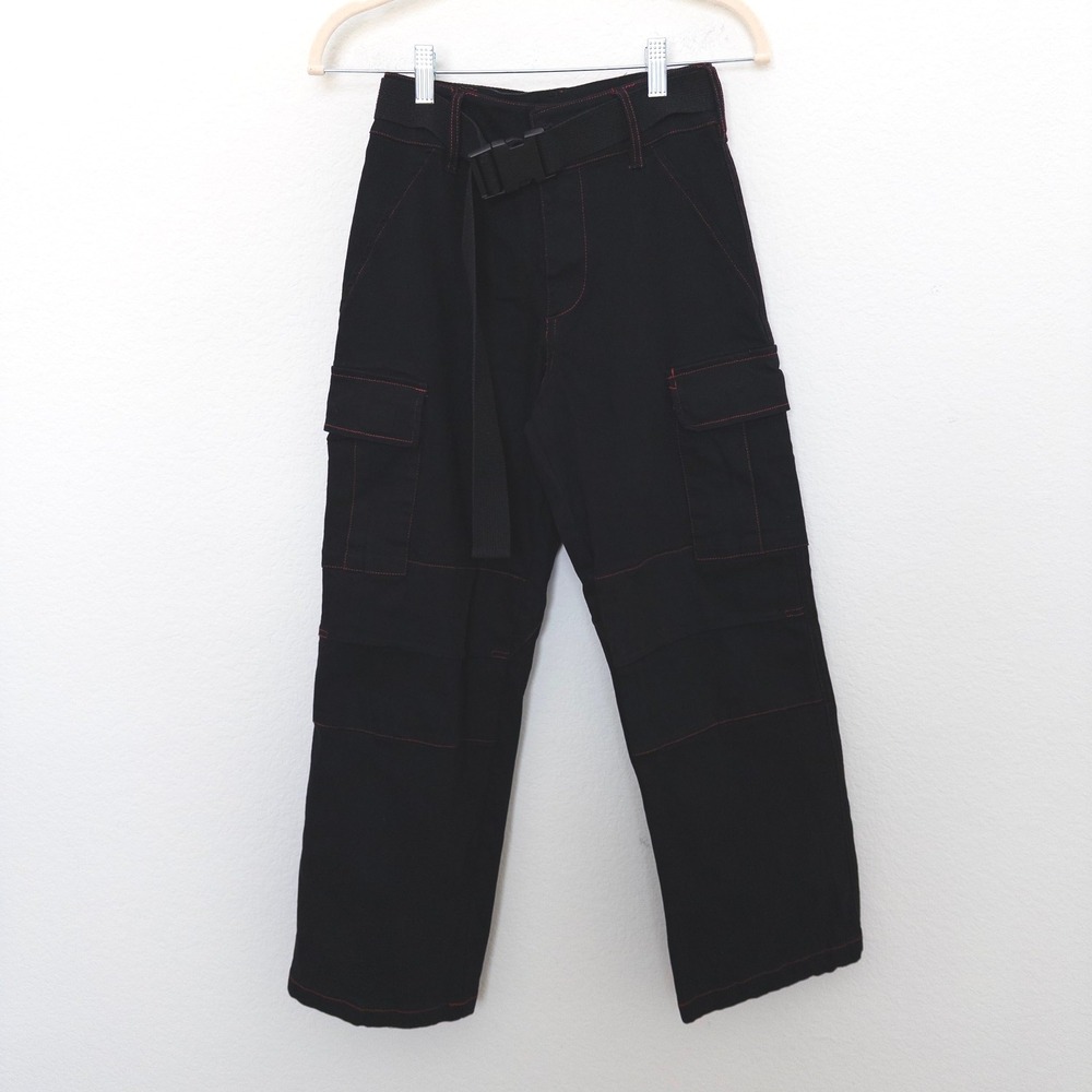 I.AM.GIA Womens Cargo Pants Size XS Black Utility Wide Leg Grunge Goth Rave Y2K
